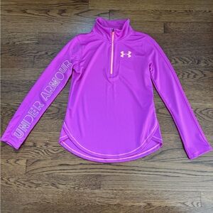 Under Armour Vibrant Pink Quarter-Zip Pullover. NWOT